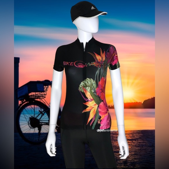 BIKE WORKS KONA TROPICAL FLOWER CYCLING JERSEY IRON MAN SIZE XS - Picture 1 of 2